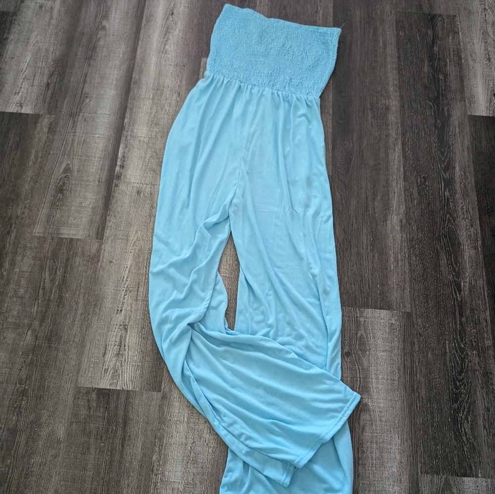 Light Blue Tube Top Romper